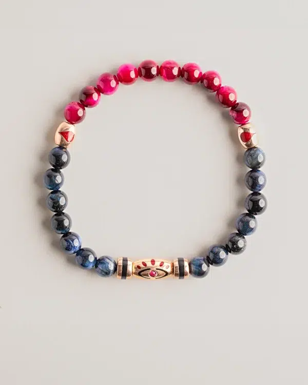 Bracelet homme fuchsia - Rubis